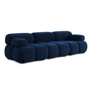 LaMiaSofa 3-zits bank Sanremo – velours – koningsblauw – 285x96x70
