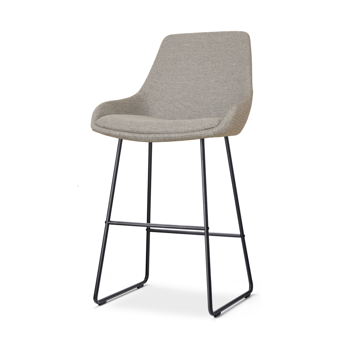 Nolon Nino-Isa Barkruk Warm Grijs - Stof - Zwart Onderstel - 75 cm