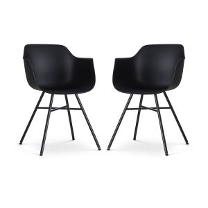 Nolon Noa-Puk Eetkamerstoelen Set van 2 – Zwart – Zwart Onderstel Nolon Noa-Puk Eetkamerstoelen Set van 2 – Zwart – Zwart Onderstel