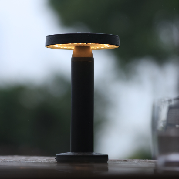 Lighto | Tafellamp zwart solar voor buiten | Oplaadbaar | Werkt op zon