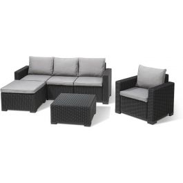 Allibert Moorea loungeset grafiet – 4-persoons