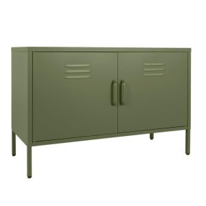 MaximaVida metalen TV lockerkast Finn 100 x 40 x 64 cm olijfgroen – 1 MaximaVida metalen TV lockerkast Finn 100 x 40 x 64 cm olijfgroen – 1