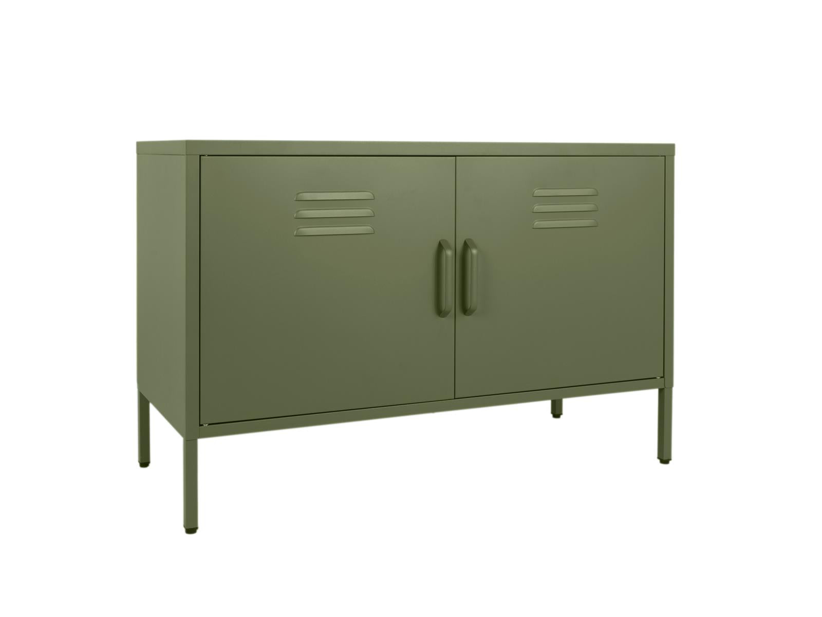 MaximaVida metalen TV lockerkast Finn 100 x 40 x 64 cm olijfgroen - 1