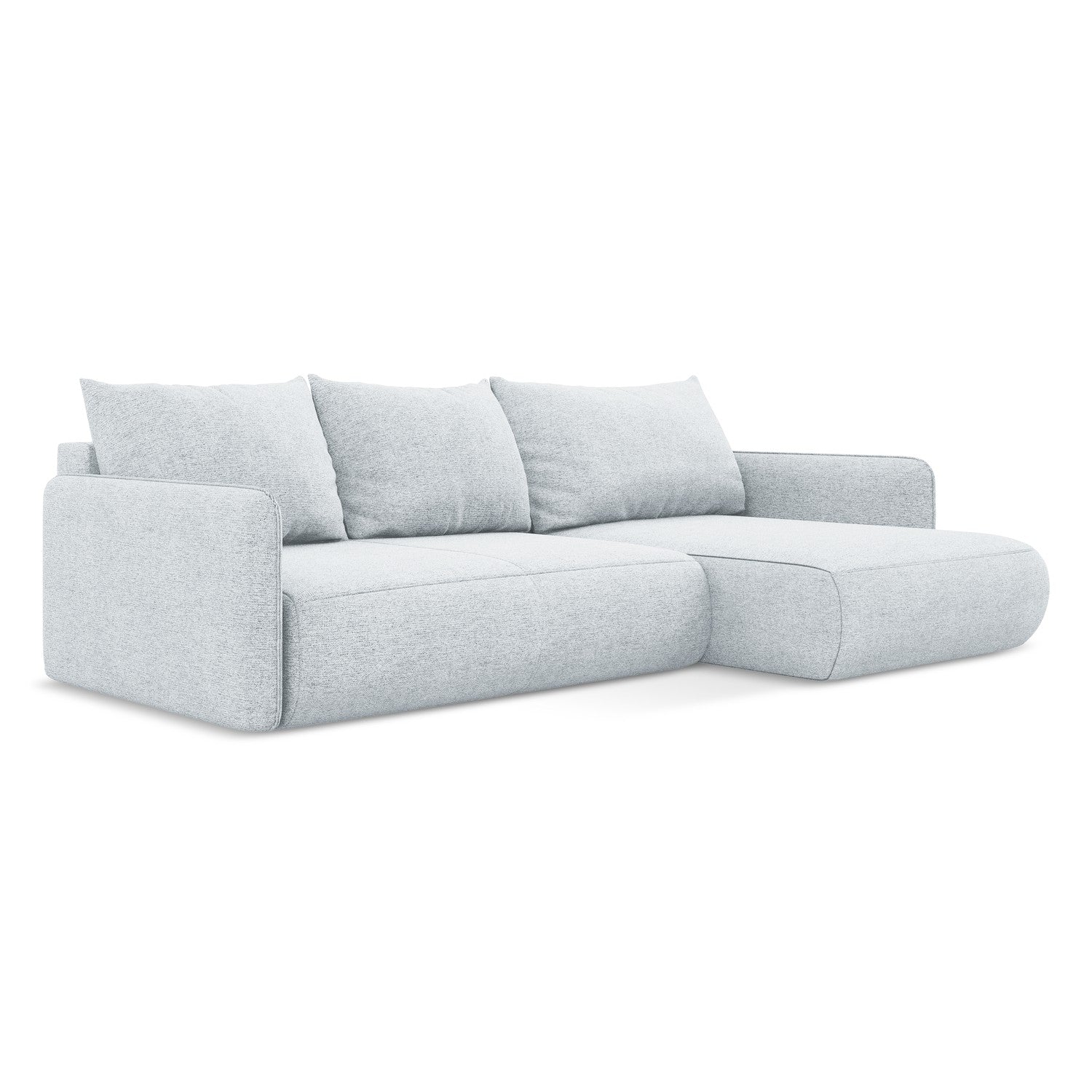 LaMiaSofa hoekbank rechts Palermo - chenille stof - lichtblauw - 240x1