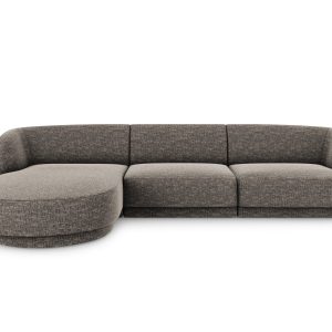 Micadoni linker hoekbank Miley 4-zits, chenille, grijs – 156x255x70cm Micadoni linker hoekbank Miley 4-zits, chenille, grijs – 156x255x70cm
