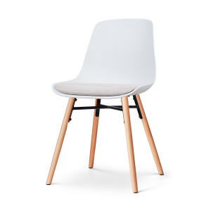 Nolon Nena-Liv Eetkamerstoel Wit – Beige Kussen – Houten Poten Nolon Nena-Liv Eetkamerstoel Wit – Beige Kussen – Houten Poten