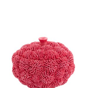 Light & Living deco box+deksel CORAL – Ø20×15.5cm – rood Light & Living deco box+deksel CORAL – Ø20×15.5cm – rood