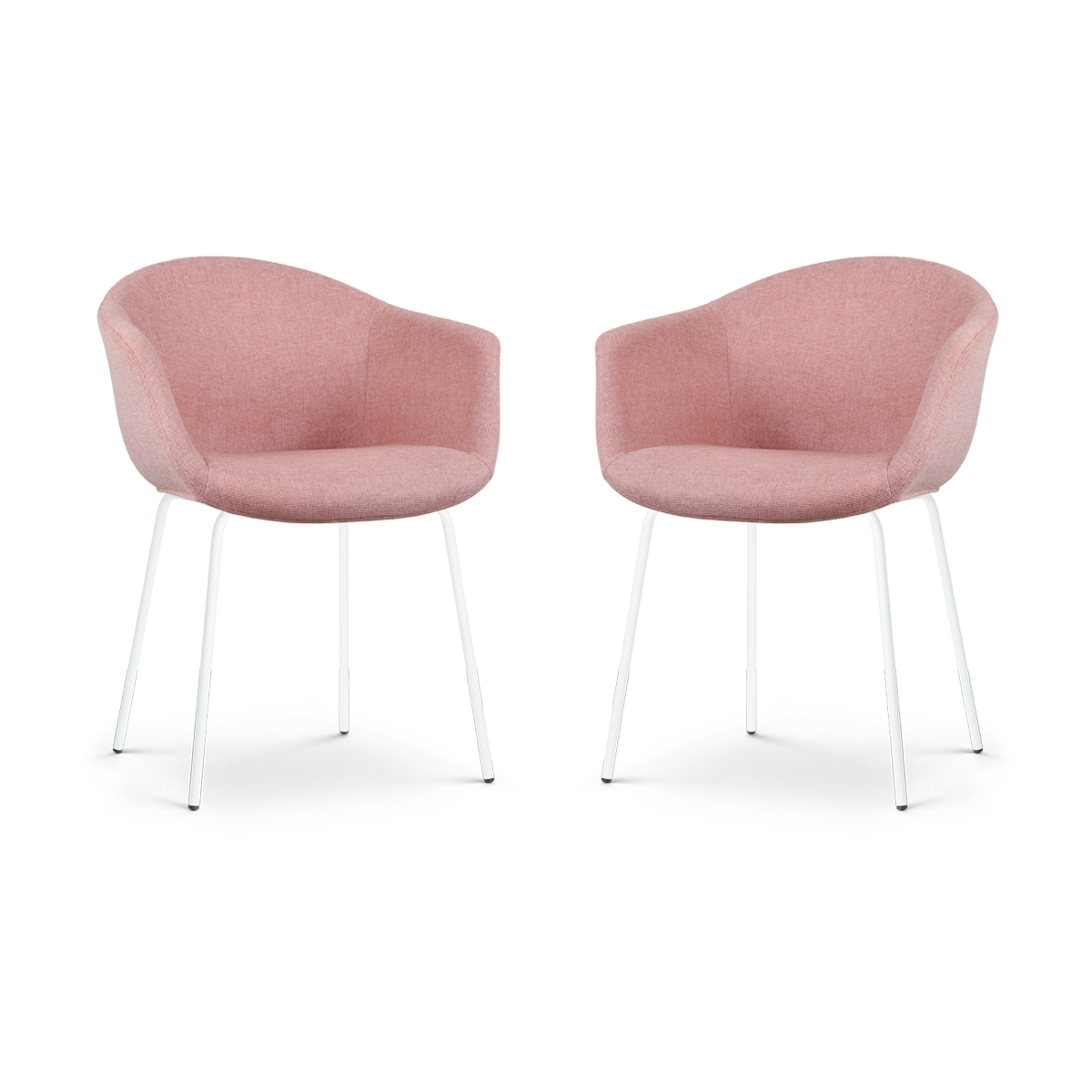 Nolon Nora-Otis Eetkamerstoelen Set van 2 - Zacht Roze - Witte Poten
