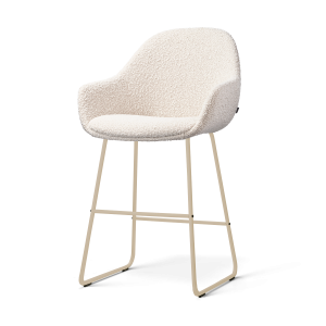 Nolon Nino-Mae barkruk bouclé beige – beige onderstel – 65 cm