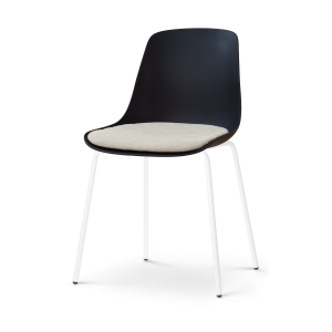 Nolon Nora-Liv eetkamerstoel zwart met naturelbeige zitkussen – wit on Nolon Nora-Liv eetkamerstoel zwart met naturelbeige zitkussen – wit on