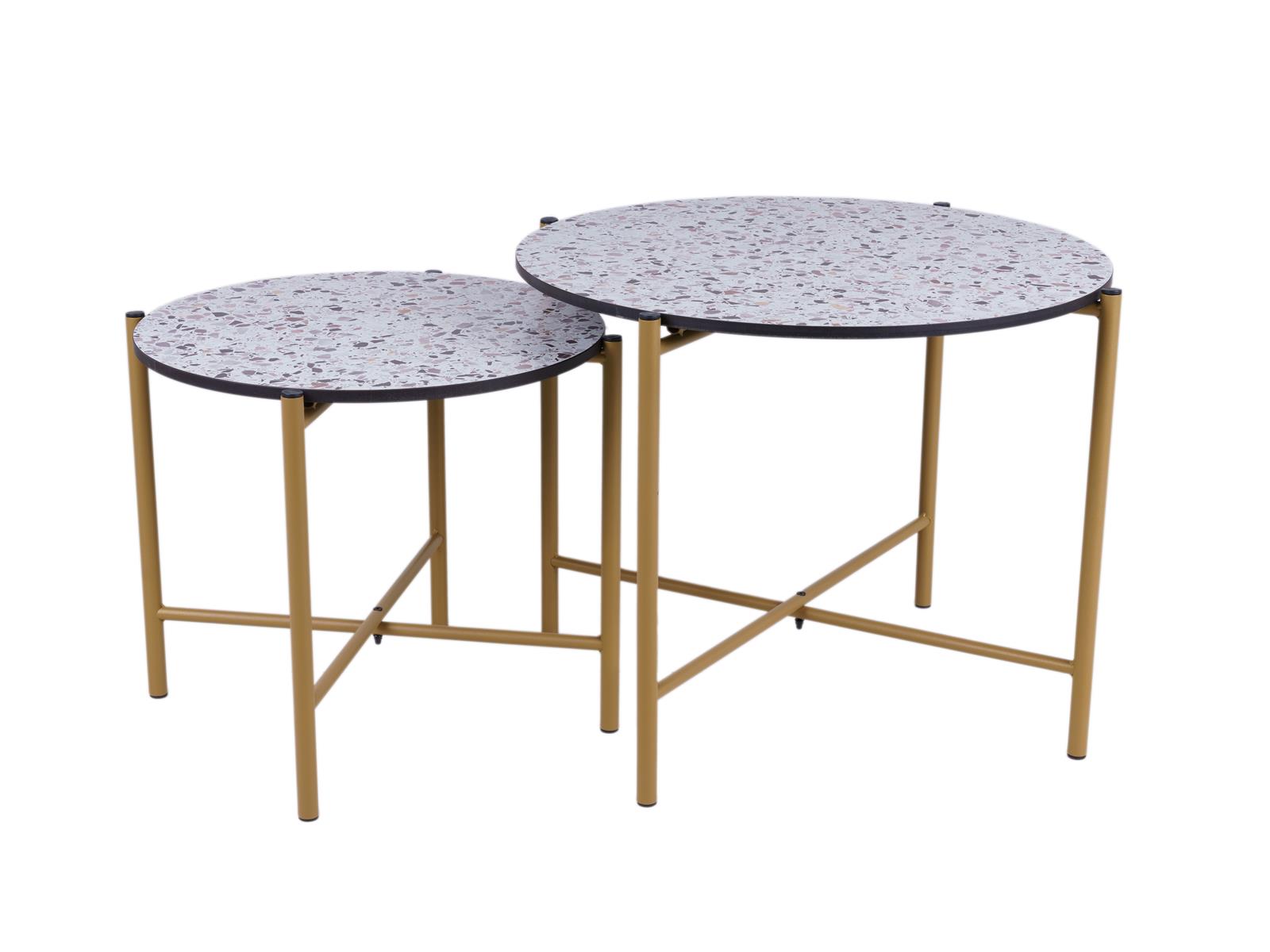 MaximaVida salontafel set Lucca 62 en 49 cm kruisframe champagne goud