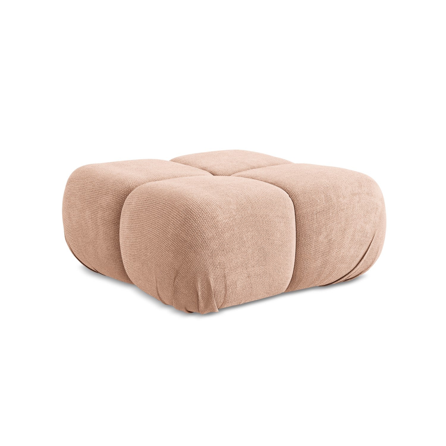 LaMiaSofa Poef Sanremo - chenille stof - perzik - 95x95x41