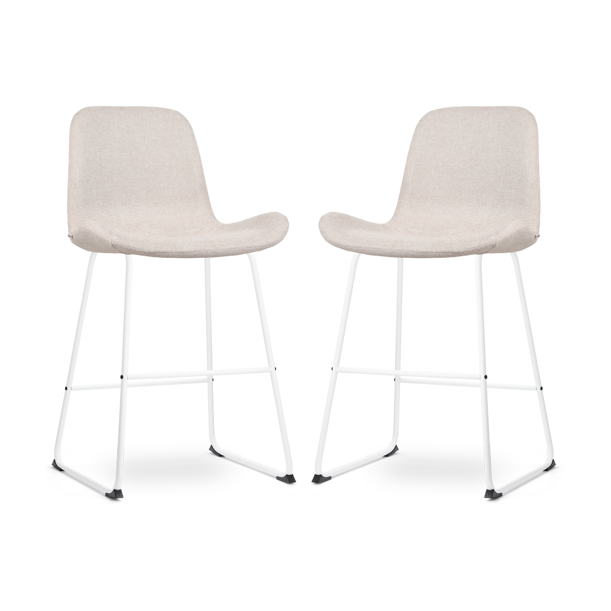 Nolon Nino-Fé Barkrukken Set van 2 - Beige - Wit - 65 cm
