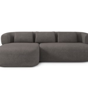 Micadoni linker hoekbank Jenny 5-zits, boucle grijs – 145x225x73cm Micadoni linker hoekbank Jenny 5-zits, boucle grijs – 145x225x73cm
