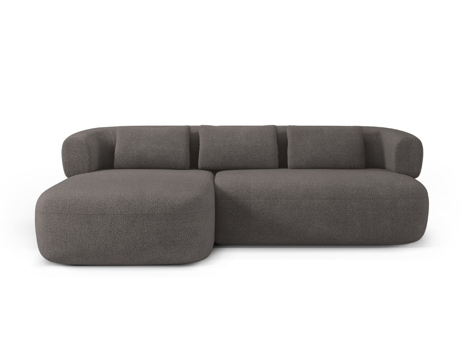 Micadoni linker hoekbank Jenny 5-zits, boucle grijs - 145x225x73cm