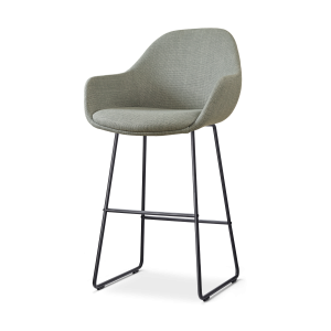 Nolon Nino-Mae Barkruk Saliegroen – met Armleuning – Zwart – 75 cm