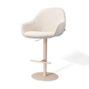 Nolon Niva-Mae tulp barkruk bouclé beige verstelbaar – beige poten Nolon Niva-Mae tulp barkruk bouclé beige verstelbaar – beige poten