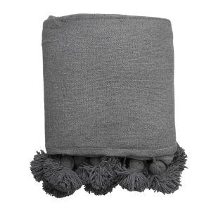 NOA MAY Plaid Pom Pom – grijs – 230 x 260 cm NOA MAY Plaid Pom Pom – grijs – 230 x 260 cm
