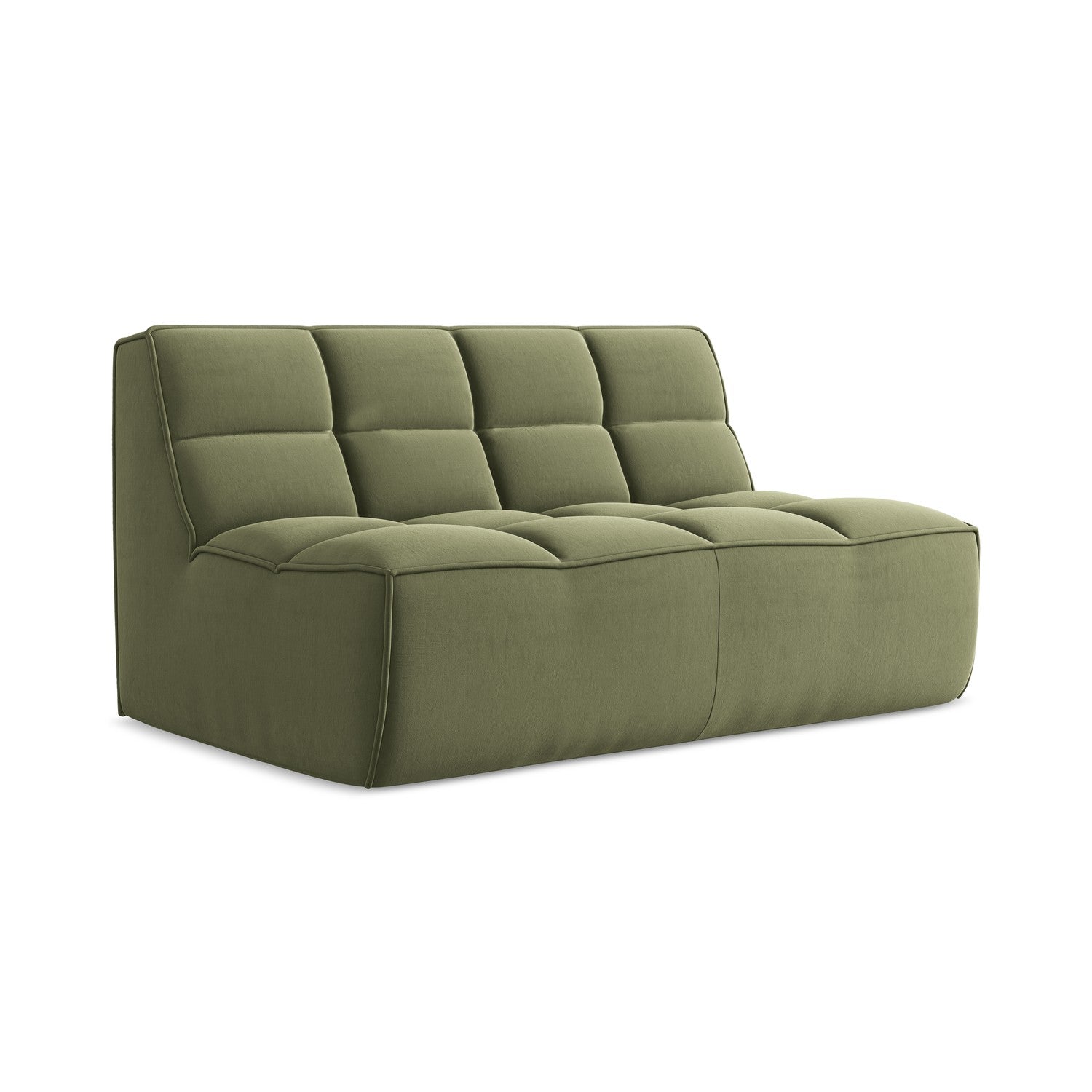 LaMiaSofa Tweezits modulaire bank Belluno - velours - olijf - 160x93x7