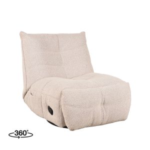 LABEL51 Fauteuil Take It Easy – Naturel Bouclé – Draaibaar – 84x104x94 LABEL51 Fauteuil Take It Easy – Naturel Bouclé – Draaibaar – 84x104x94