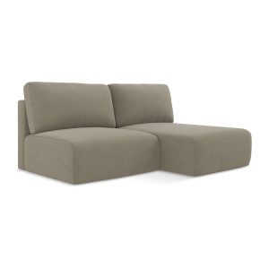 LaMiaSofa hoekbank rechts Ostia – textuurstof – donkerbeige – 210x149x