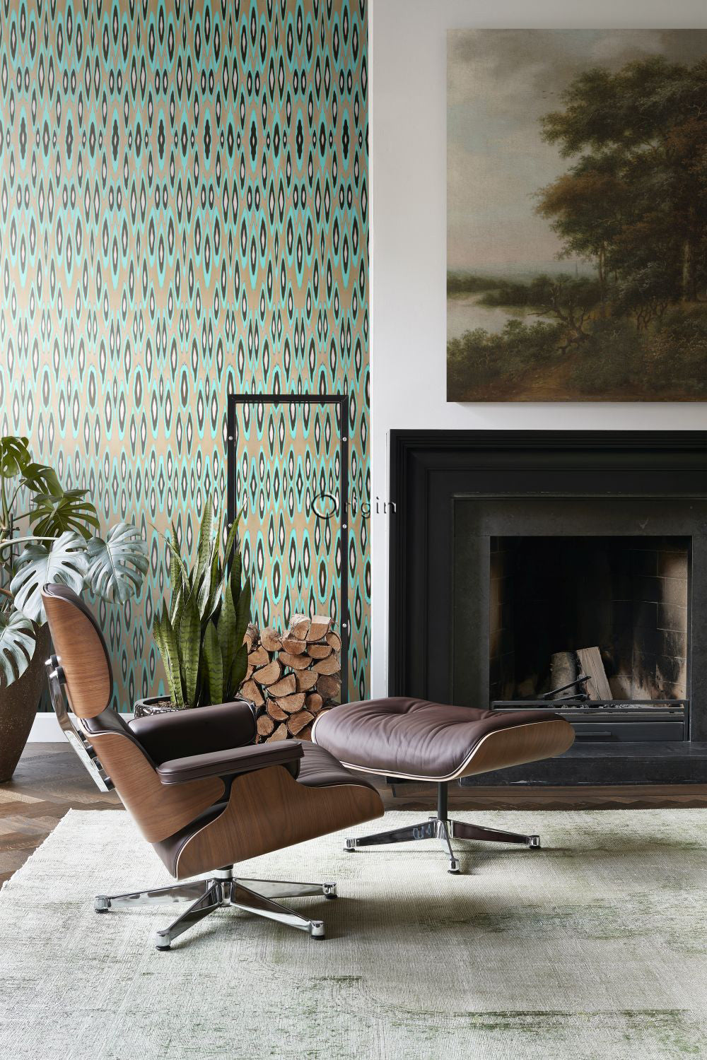Origin Wallcoverings fotobehang coco ikat turquoise - 150 x 279 cm - 3