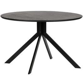 WOOOD Bruno Eettafel Rond Hout Zwart – Ø120 cm