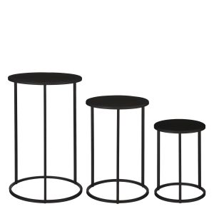 Mica Decorations Quinty Bijzettafel – Set van 3 – H50 x Ø32 cm – Metaa Mica Decorations Quinty Bijzettafel – Set van 3 – H50 x Ø32 cm – Metaa