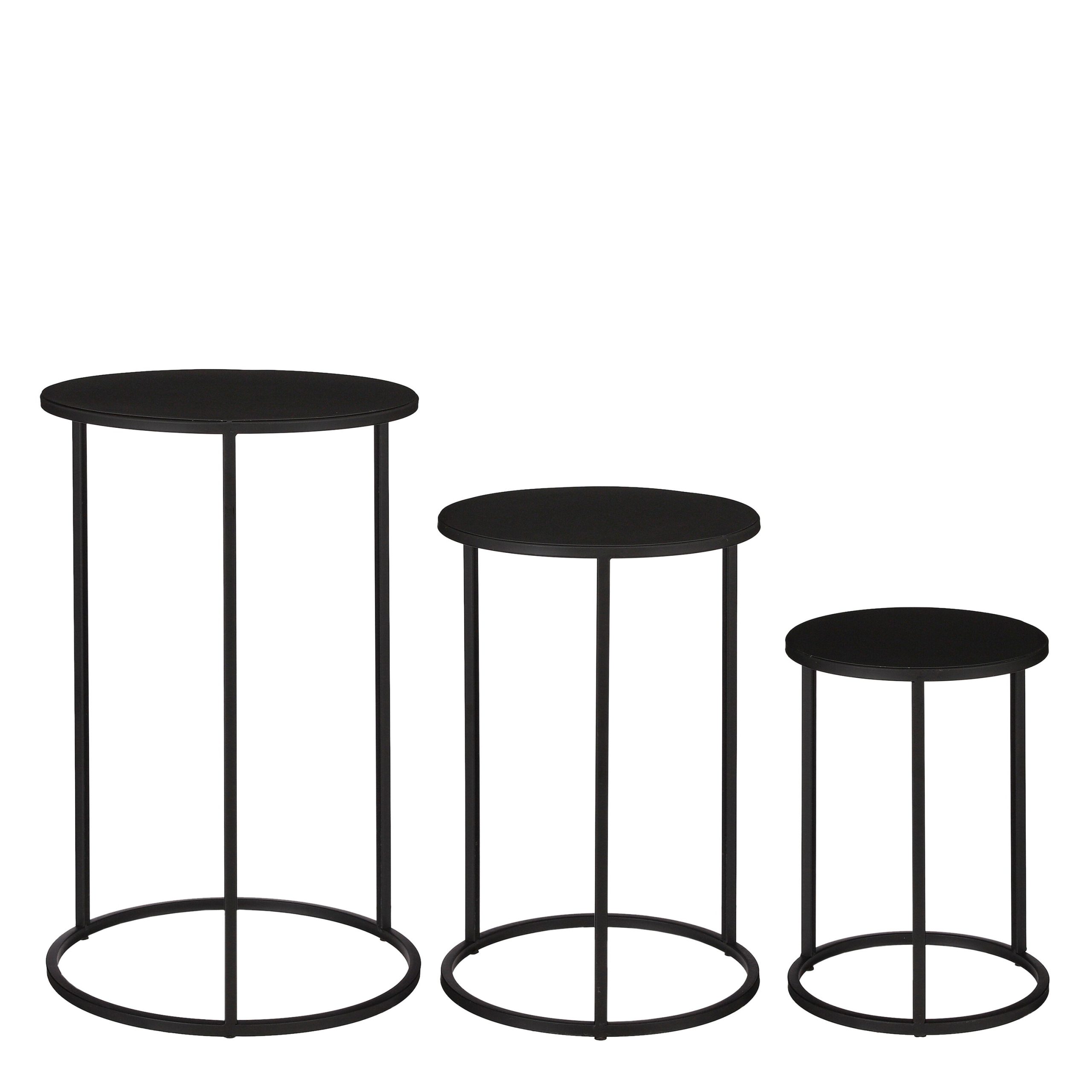 Mica Decorations Quinty Bijzettafel - Set van 3 - H50 x Ø32 cm - Metaa