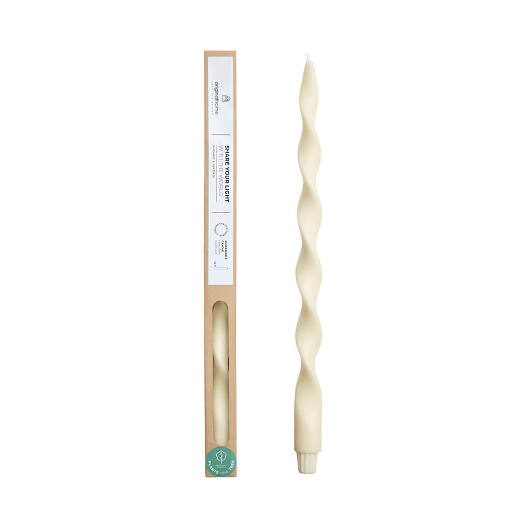 Originalhome spiraalkaars 40 cm - roomwit