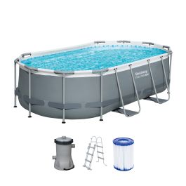 Bestway Power Steel ovaal zwembad – 427 x 250 x 100 cm – met filterpomp en accessoires