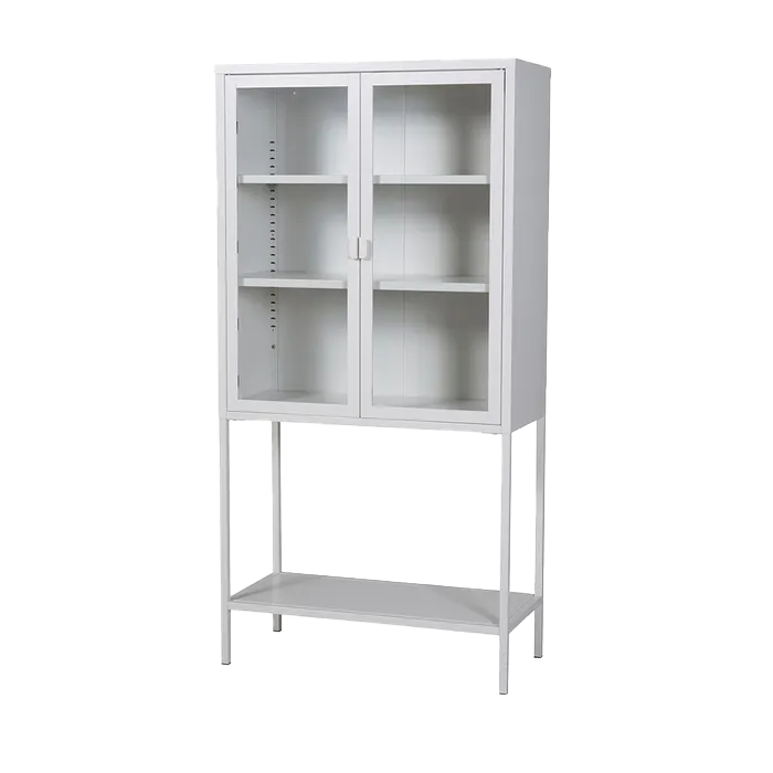 Nest living Claes Metalen Vitrinekast met Glazen Deuren - B 75 cm - Wi