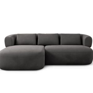 Micadoni linker hoekbank Jenny 5-zits, flueel donkergrijs – 145x200x73 Micadoni linker hoekbank Jenny 5-zits, flueel donkergrijs – 145x200x73