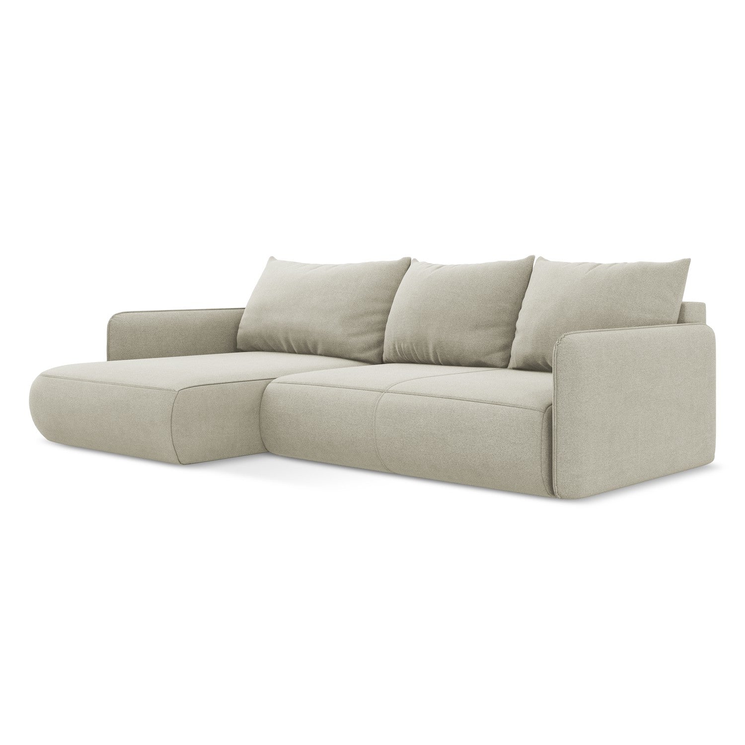 LaMiaSofa hoekbank links Palermo - textuurstof - lichtbeige - 240x148x