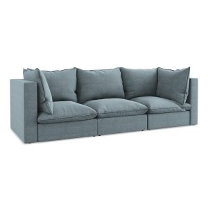 LaMiaSofa 3-zits bank Ravenna – bouclé – jeans – 255x90x77