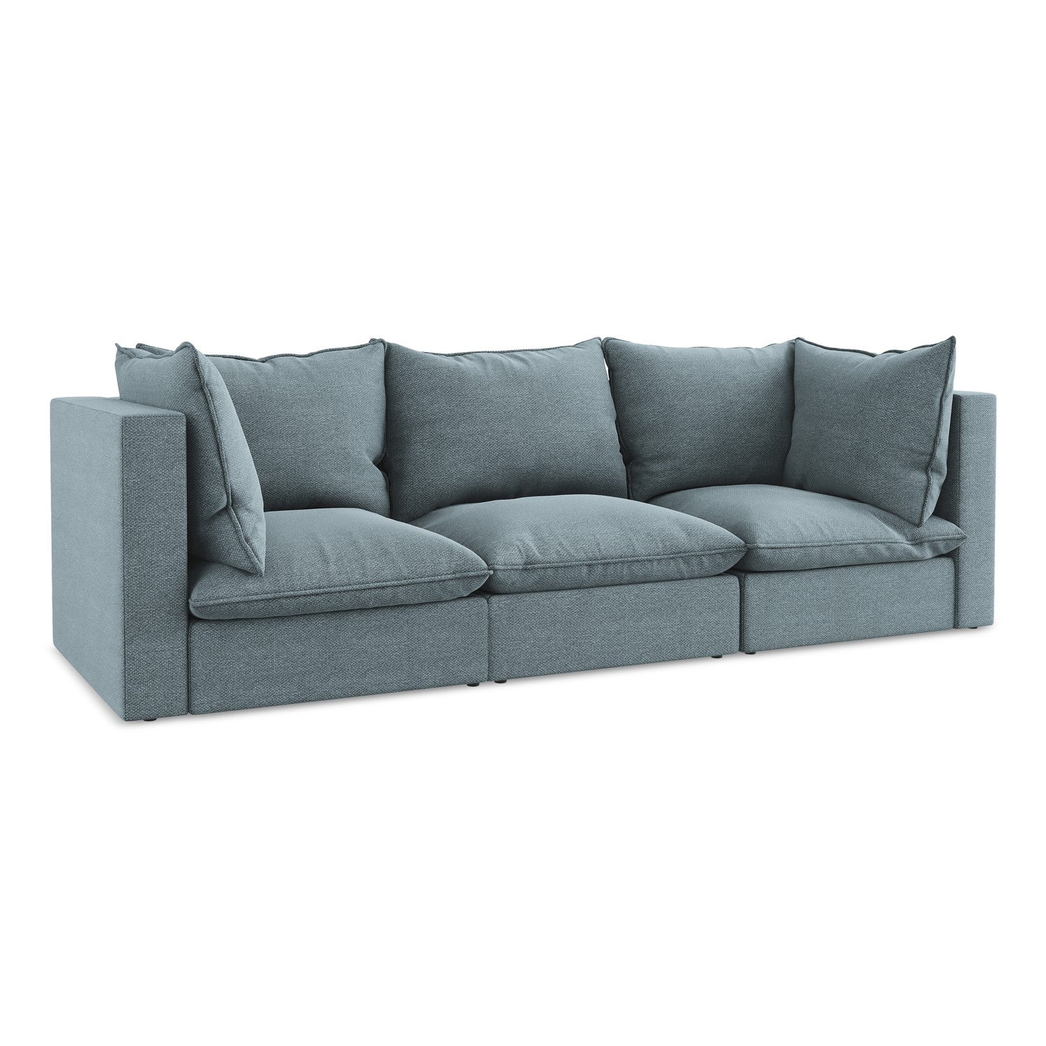 LaMiaSofa 3-zits bank Ravenna - bouclé - jeans - 255x90x77
