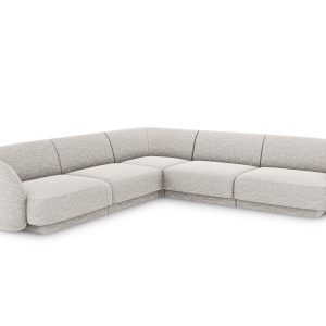 Micadoni Symmetrische hoekbank Miley 5-zits, structurele stof geld – 2 Micadoni Symmetrische hoekbank Miley 5-zits, structurele stof geld – 2