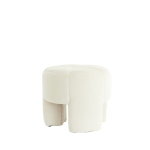 Light & Living poef Batoemi – wit – Ø51cm Light & Living poef Batoemi – wit – Ø51cm