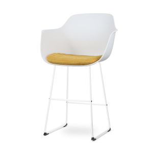 Nolon Nino-Liz Barkruk Wit – Okergeel Kussen – Wit Frame – 75 cm Nolon Nino-Liz Barkruk Wit – Okergeel Kussen – Wit Frame – 75 cm