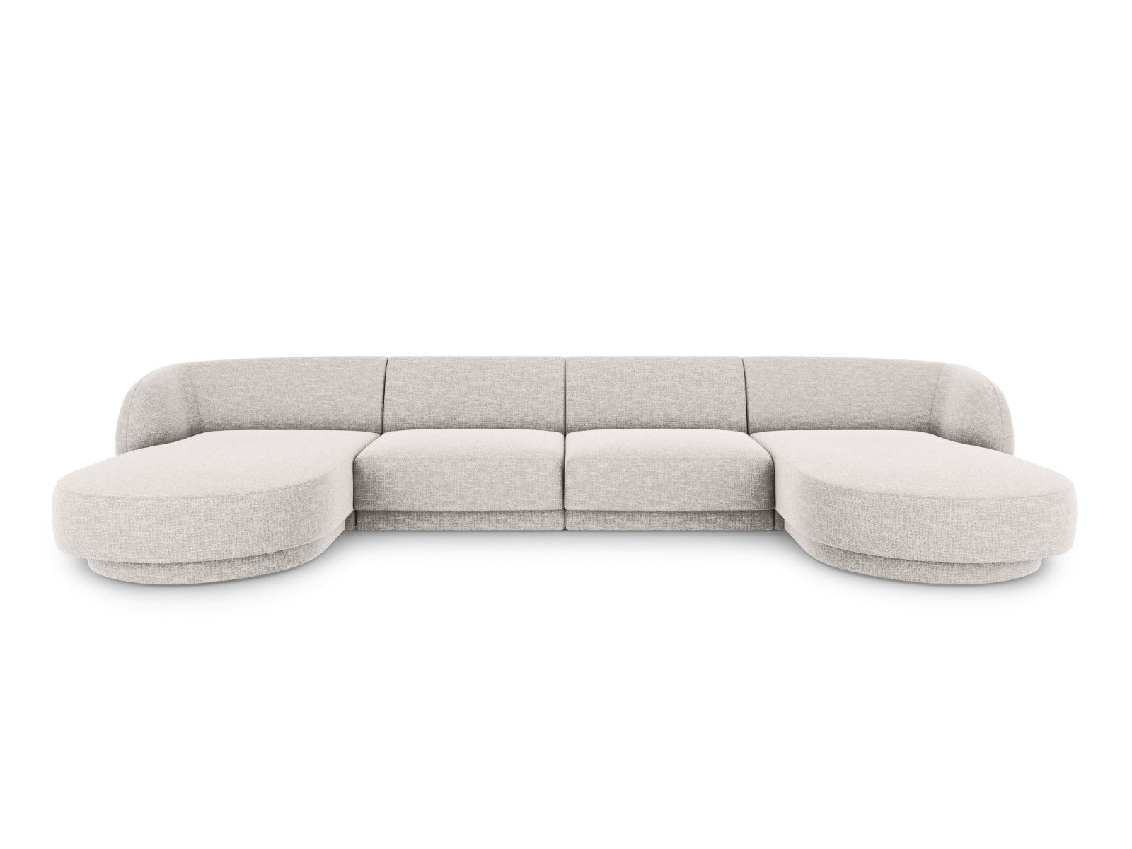 Micadoni Panoramische bank Miley 5-zits, structurele stof geld - 156x3