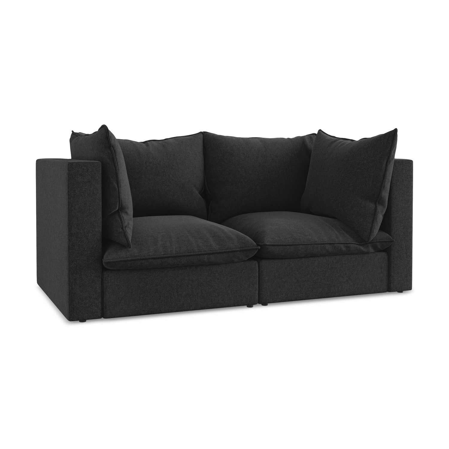 LaMiaSofa Tweezits modulaire bank Ravenna - velours - zwart - 180x90x7