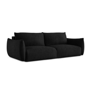 LaMiaSofa 3-zits slaapbank Savona – chenille stof – zwart – 230x105x90