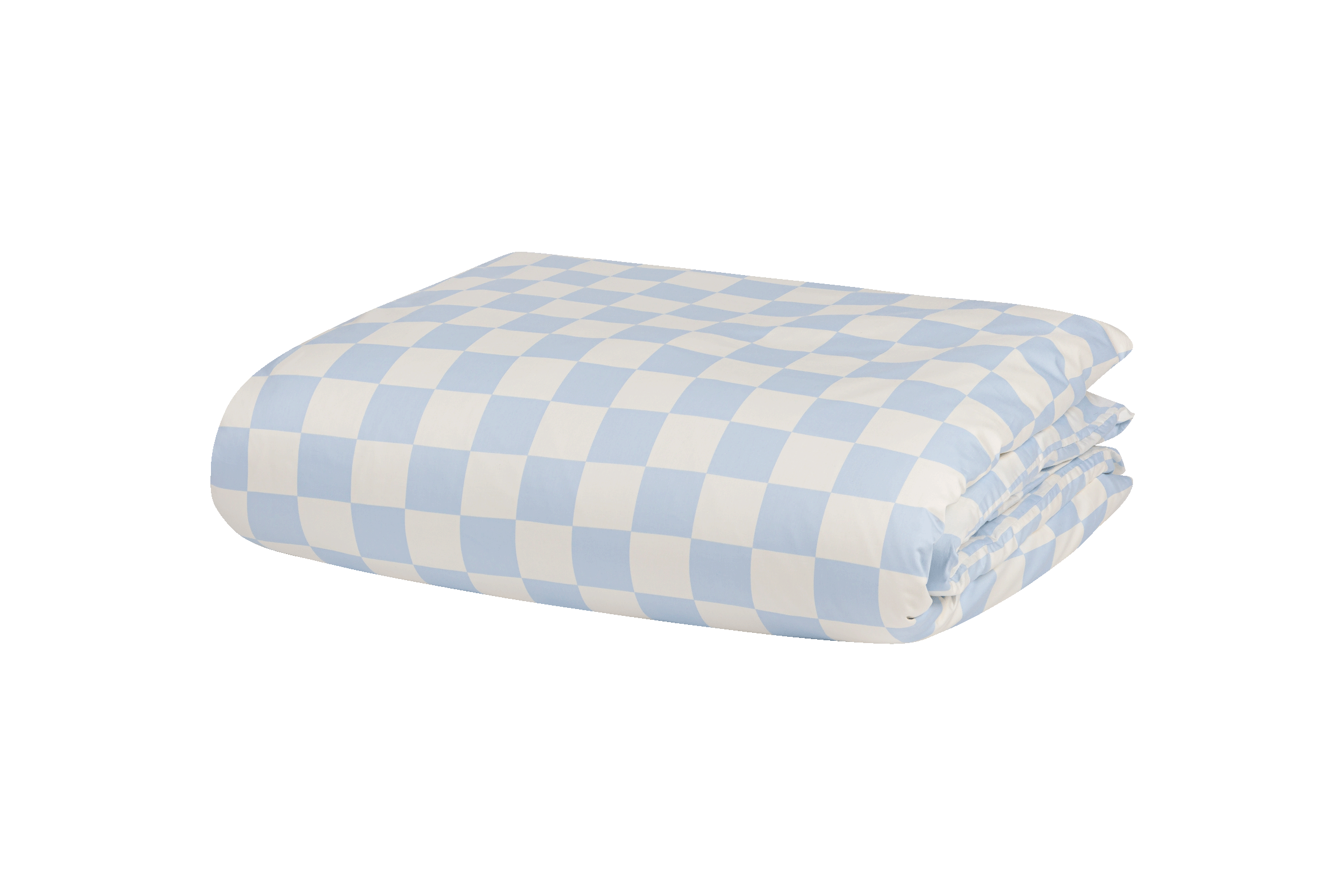 noo.ma Plu katoensatijn dekbedovertrek 300 TC - 140x200 cm, Baby Blue