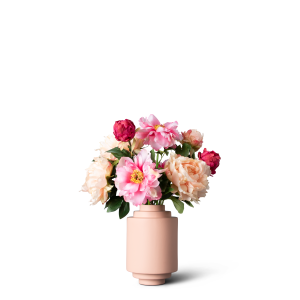 Madame Fleurie zijden boeket Peony Petals – Natural flow – met vaas Madame Fleurie zijden boeket Peony Petals – Natural flow – met vaas