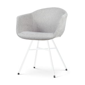 Nolon Noa-Otis eetkamerstoel lichtgrijs – met armleuning – wit Nolon Noa-Otis eetkamerstoel lichtgrijs – met armleuning – wit