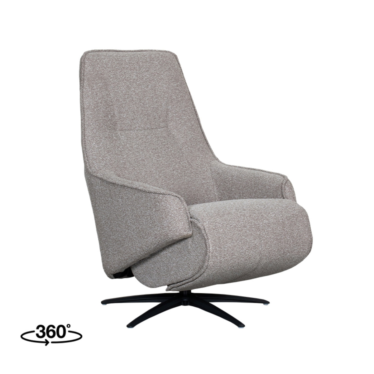 LABEL51 Fauteuil Odense Elektrisch - Grijs Bouclé - Draaibaar