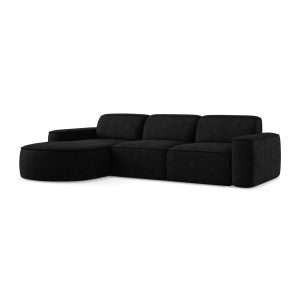 LaMiaSofa hoekbank links Melissa – chenille stof – zwart – 284x166x70 LaMiaSofa hoekbank links Melissa – chenille stof – zwart – 284x166x70