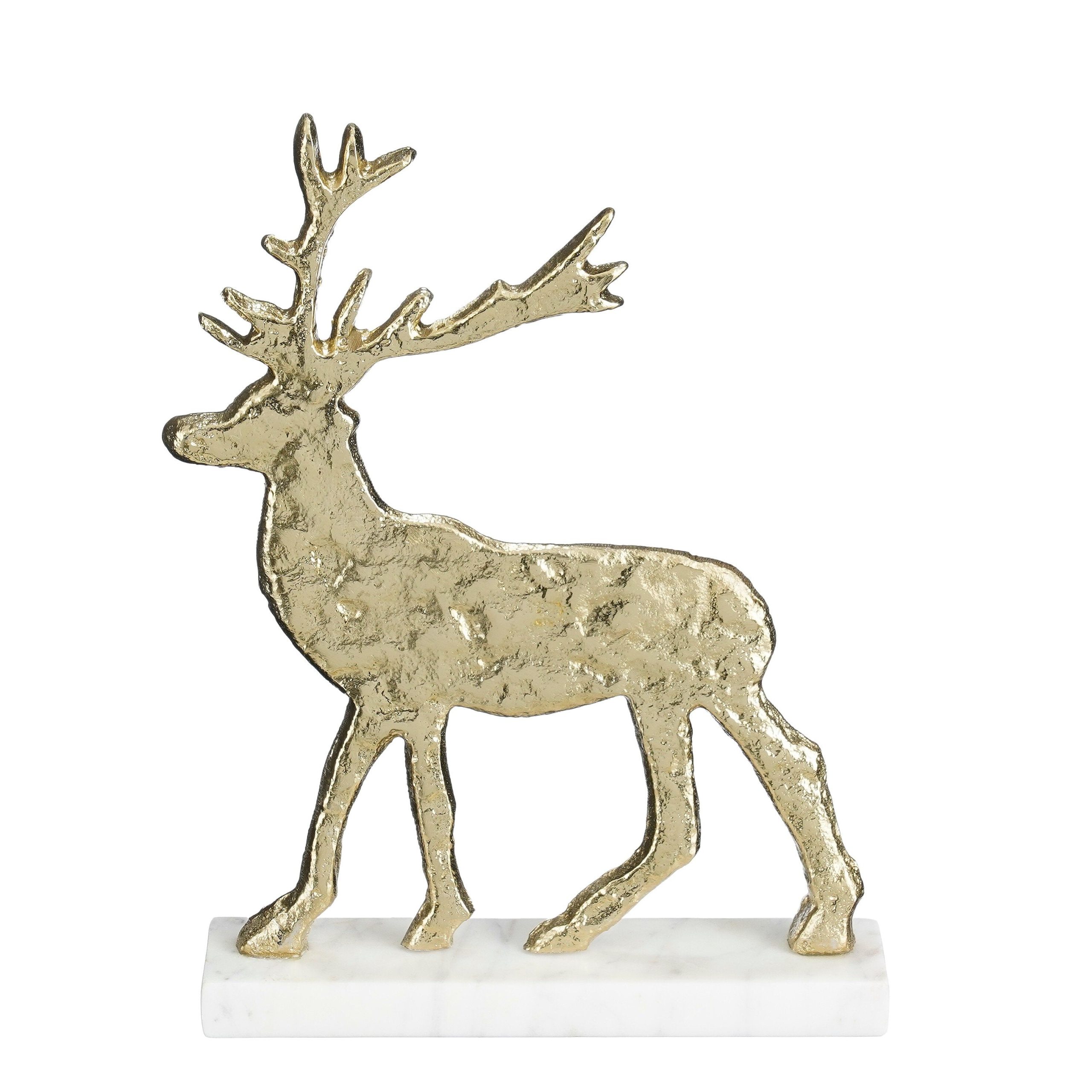 Mica Decorations Kerstdecoratie Hert - L20 x B5 x H27 cm - Aluminium,