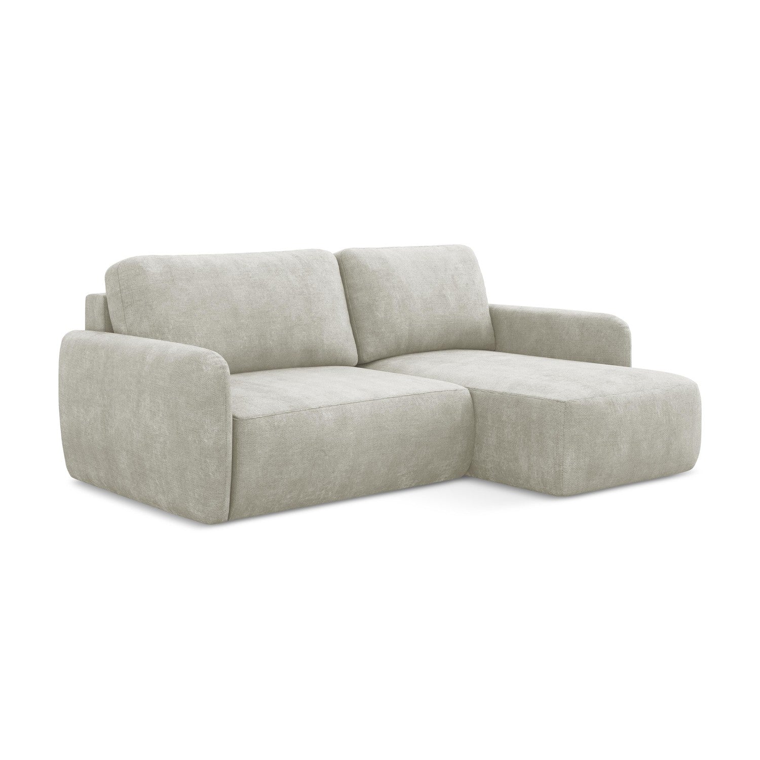 LaMiaSofa hoekbank rechts Corle - chenille stof - parel - 207x148x86