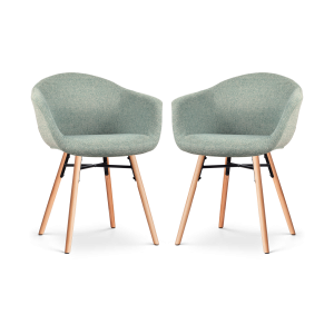 Nolon Nena-Otis Eetkamerstoelen Set van 2 – Zacht Groen – Houten Poten Nolon Nena-Otis Eetkamerstoelen Set van 2 – Zacht Groen – Houten Poten